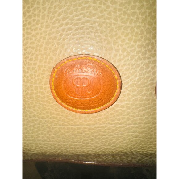 Vintage Y2K Braciano Belle Rose Pebble Leather Shoulder Handbag Olive Tan Brown - Picture 5 of 16